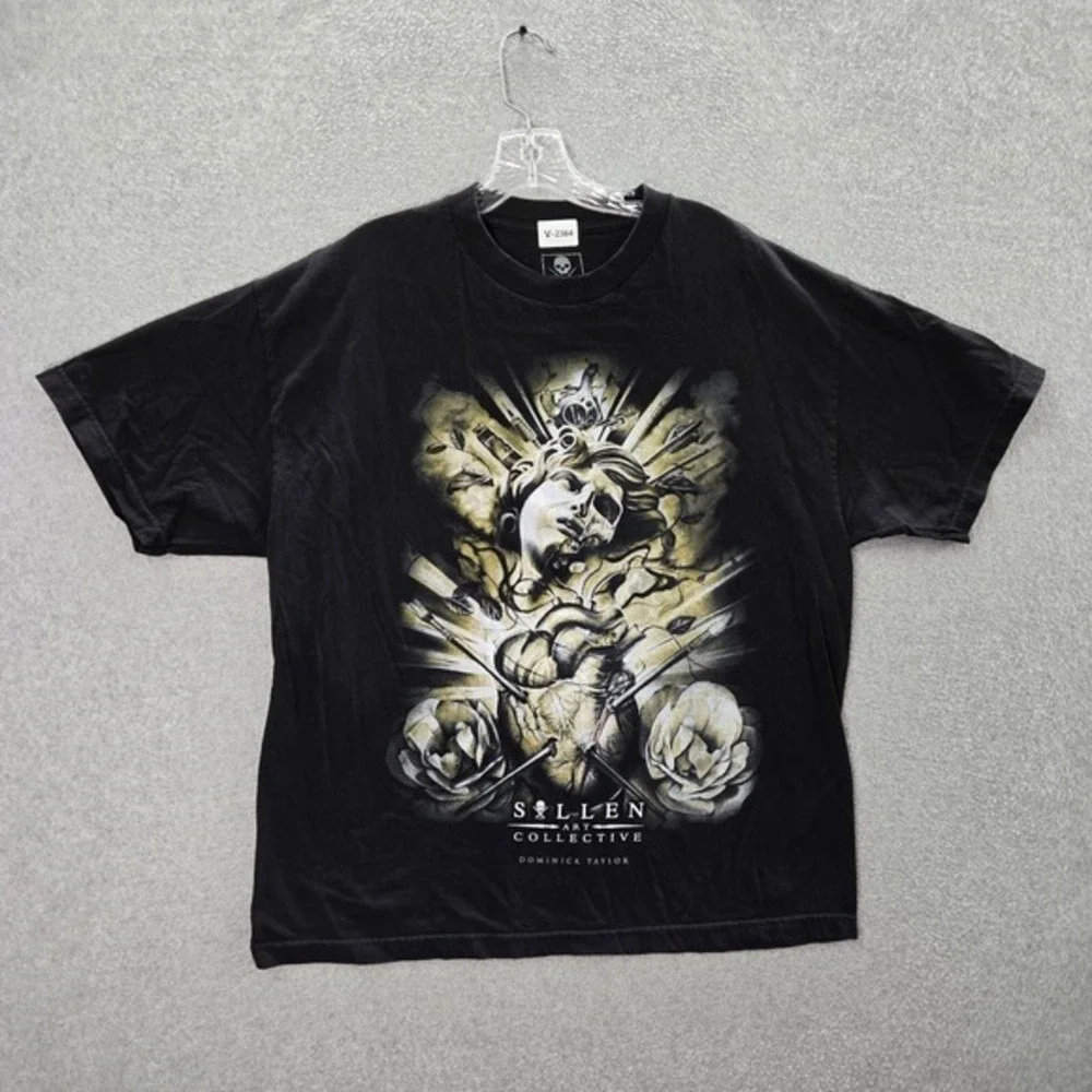 Sullen Men Shirt XL Black Dominick Taylor Badge Series Arrow to the Heart Art